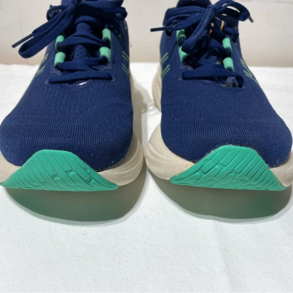 ASICS Womens Gel-Nimbus 26 Size 9 Blue Expanse Aurora Green 1012B601-400 - Picture 3 of 16